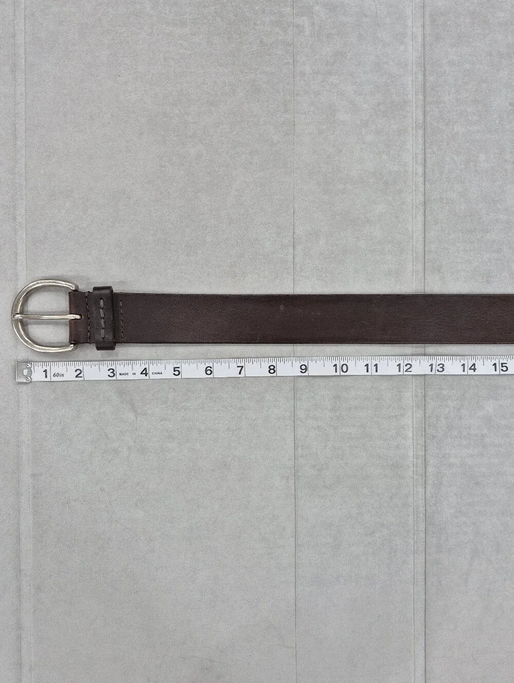 Aeropostale belt women's large brown leather brushed silver rounded buckle